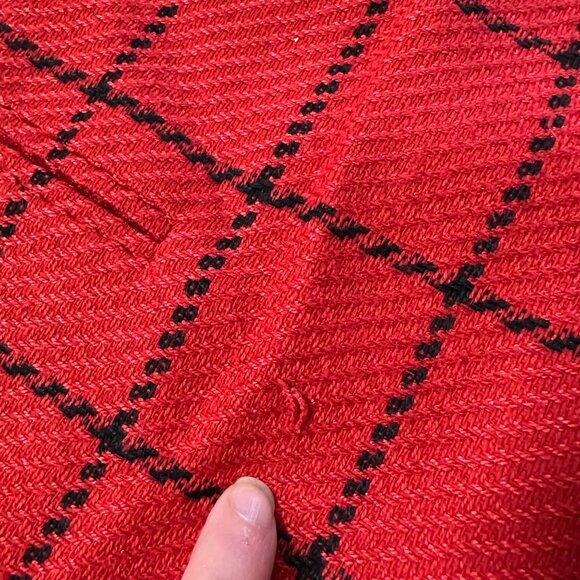 Vintage Red Plaid Blazer Jacket 1980s Pappagallo Size 14 Made In USA As Is - Picture 6 of 8